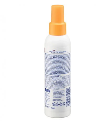 babylove Sonnenspray Baby ultra sensitive LSF 50+, 150 ml, Babylove Солнцезащитный спрей для детей SPF 50+  для чувствительной кожи, водостойкий, без спирта и отдушек, 150 мл 