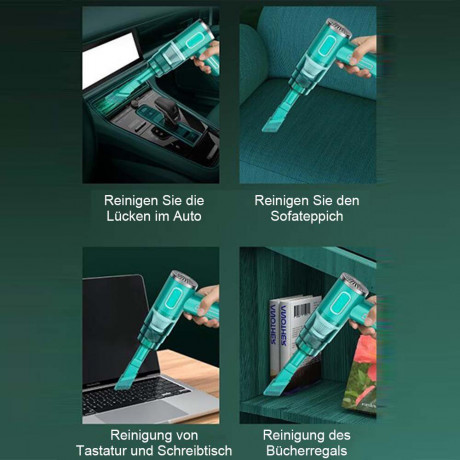 MOUTEN MOUTEN Akku-Handstaubsauger Kabelloser, wiederaufladbarer tragbarer Handstaubsauger mit 12000PA, Kabelloser Autostaubsauger Grun Беспроводной ручной пылесос MOUTEN Беспроводной перезаряжаемый портативный ручной пылесос с 12000PA, беспроводной автом