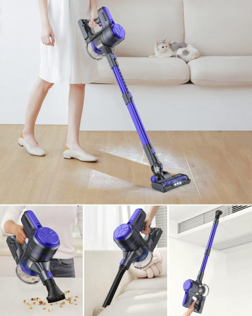 EICOBOT EICOBOT Akku-Hand-und Stielstaubsauger Ideal fur Hartboden, Teppiche, Tierhaare, 150,00 W, beutellos, Drahtloser A10 Staubsauger: 6-in-1 20Kpa Saugkraft, 30 Min. Laufzeit Беспроводной ручной и стержневой пылесос EICOBOT, идеально подходящий для т