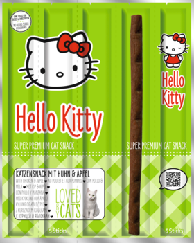 Hello Kitty Лакомство для кошек палочки с Курицей и Яблоком	 5 шт, 25 г