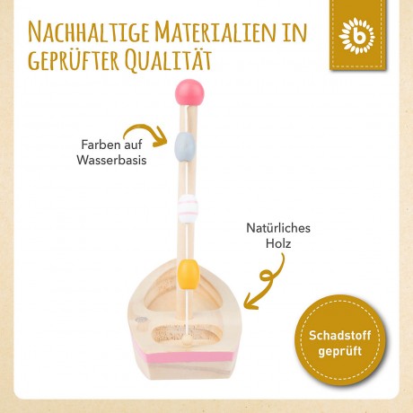 bieco Kinder Boot Spielzeug Holz 20x18 cm Badewannenspielzeug Wasserspielzeug Badespass Badespielzeug Детская игрушка-лодочка из дерева 20x18 см