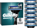 GILLETTE Rasierklingen, Mach3, 6 St, Джилетт Сменные кассеты Mach3 для мужской бритвы, 6 шт.