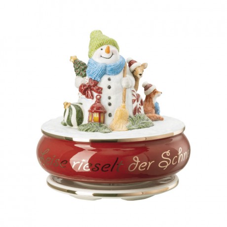 Hutschenreuther Hutschenreuther Sammelserie Weihnachtslied 2022 Spieluhr 'Leise rieselt der Schnee' - limitiert auf 999 Stuck Коллекционная музыкальная шкатулка Hutschenreuther «Рождественская песнь 2022» «Тихо падает снег» - тираж 999 экземпляров.