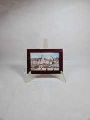 Картина винтажная Im Stil C.Stenton &quot;Городской пейзаж&quot;, деревянная рама, 17 х 12 см, Германия, 1960-70гг.