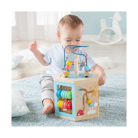 howa Motorikwurfel aus Holz my rainbow Деревянный кубик для моторики моя радуга