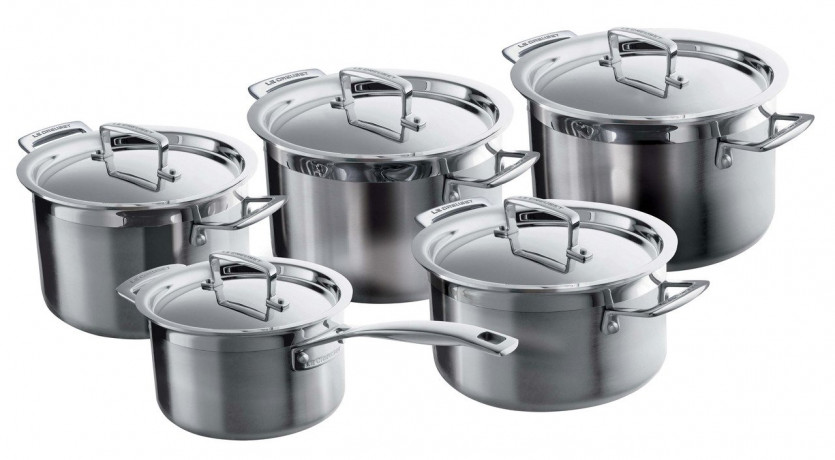Le Creuset LE CREUSET Topfset 5-tlg. 3-PLY silber Набор горшков LE CREUSET из 5 предметов. 3-слойный