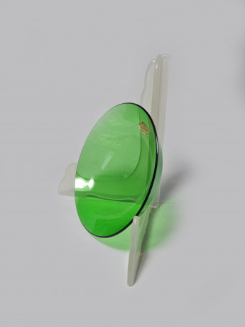 Filigran Glas Heye Стеклянная зеленая тарелка, 15см x 4см, Германия, 1960-70гг.