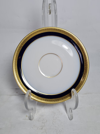Кофейная пара винтажная Hutschenreuther Bavaria в черно-золотых тонах, фарфор, Германия, 1970-80гг.