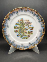 Тарелка декоративная винтажная Bavaria &quot;Достопримечательности Идар-Оберштайна&quot;, фарфор, 27 см, Германия, 1970-80гг.