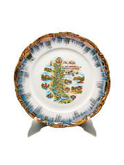 Тарелка декоративная винтажная Bavaria &quot;Достопримечательности Идар-Оберштайна&quot;, фарфор, 27 см, Германия, 1970-80гг.