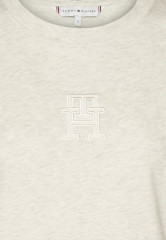 Tommy Hilfiger APPLIQUE Print T-shirt heathered oatmilk APPLIQUE Футболка с принтом овсяное молоко