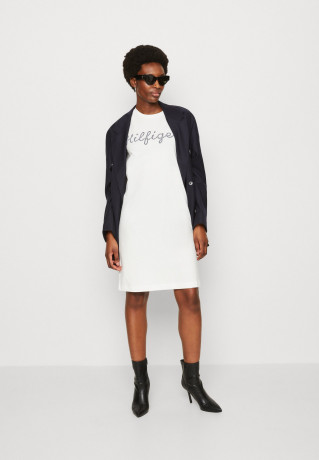 Tommy Hilfiger ROPE PUFF PRINT KNEE Jersey dress ecru ROPE PUFF PRINT KNEE Платье из джерси экрю