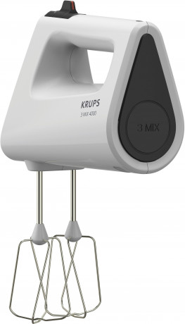 Krups Krups Handmixer GN4001 3 Mix 4000, 450 W, Turbo- und Auswurf-Funktion, inkl. 2 Ruhrbesen und 2 Knethaken Ручной миксер Krups GN4001 3 Mix 4000, 450 Вт, турбонаддув и функция выброса, включая 2 венчика и 2 насадки для теста