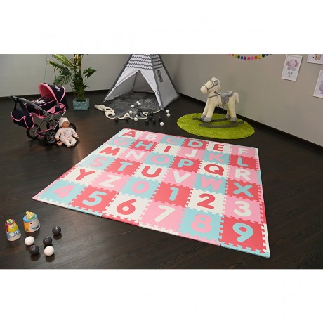 KNORR Toys Puzzlematte Alphabet + Zahlen pink-rosa Коврик-пазл алфавит+цифры розовый-розовый