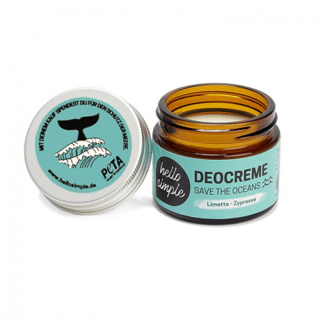 Hello Simple Deocreme Save the Oceans Limette-Zypresse 50g Deocreme Save the Oceans Лайм-Кипарис 50г