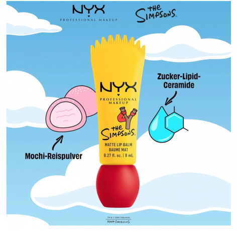 NYX Professional Makeup The Simpsons, The Simpsons, Rebel Red, увлажняющий, матовый, стойкий тинт для губ 8мл