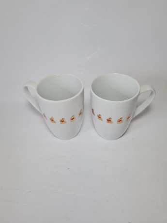 Lindt Thomas Rosenthal Group Кофейные кружки "Золотые зайцы Линдт" ограниченный тираж, 12см, 2 штуки, Германия, 1980-90гг.