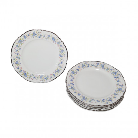 Hutschenreuther Bavaria Набор фарфоровых тарелок "Незабудки", 5 шт х 15,5 x 2 см, Германия, 1960-70гг.