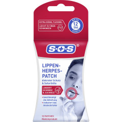 SOS Lippen-Herpes-Patch, 12 Stuck, SOS Пластыри от герпеса на губах, незаметные, можно наносить макияж поверх, 12 шт.