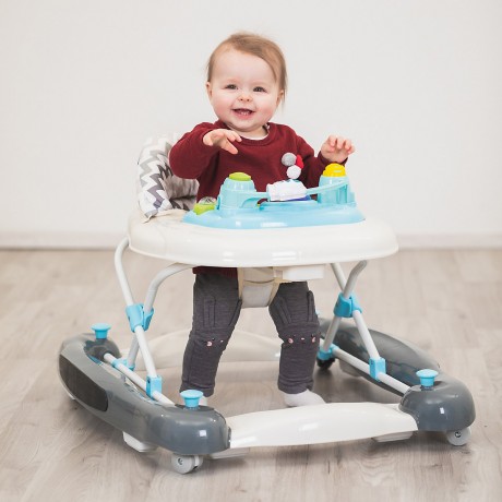 fillikid Lauflerngerat mit Schaukelfunktion grau mit Zick-Zack Einhang Ходунки с функцией качания