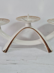 Подсвечник винтажный Alka Kunst Bavaria, белый фарфор с позолоченным декором, 26 x 6 x 11 см, Германия, 1960-70гг.