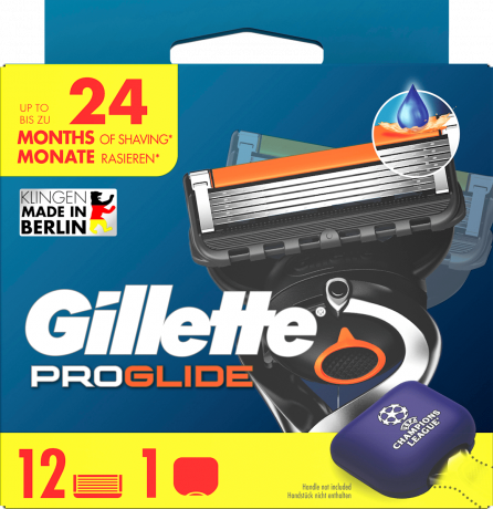 GILLETTE Rasierklingen, ProGlide, 12 St, Джилетт Сменные кассеты ProGlide для мужской бритвы, 12 шт.