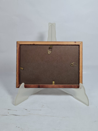 Картина винтажная Im Stil C.Stenton "Пляж Сент-адрес Клода Моне", деревянная рама, 17 х 12 см, Германия, 1960-70гг.