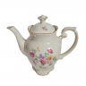 Чайник винтажный R Bavaria в кремово-розовых тонах с цветочным декором, фигурный край, фарфор, 26 см, Германия, 1960-70гг.