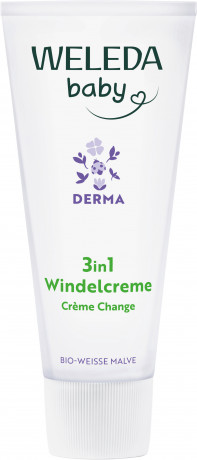 WELEDA Derma 3in1 Windelcreme Weisse Malve, 50 ml, Детский крем под подгузник Derma 3 в 1 с белой мальвой без отдушки и спирта, с рождения, 50 мл