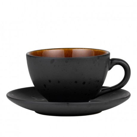 Bitz Bitz Gastro black / amber Tasse 0,22 L mit Untertasse 2-tlg. Чашка Bitz Gastro черная/янтарная 0,22 л с блюдцем 2 шт.
