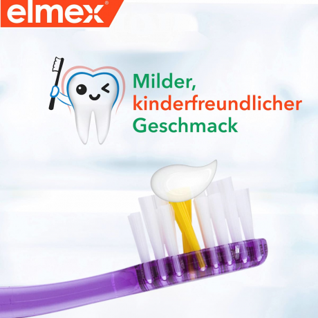 elmex Zahnpasta Kinder Junior 6-12 Jahren (2x75ml), 150 ml, Детская зубная паста Junior для укрепления эмали, 6–12 лет, 2 × 75 мл