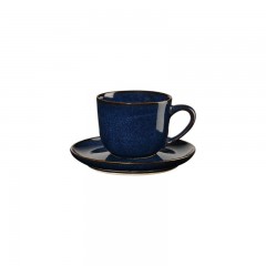 ASA SELECTION ASA Saisons Midnight Blue Espressotasse mit Untertasse 0,09 L / h: 5,5 cm Чашка для эспрессо ASA Saisons Midnight Blue с блюдцем 0,09 л / высота: 5,5 см
