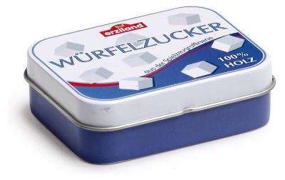 ERZI Spiellebensmittel Wurfelzucker in der Dose Играйте в кубики пищевого сахара в банке