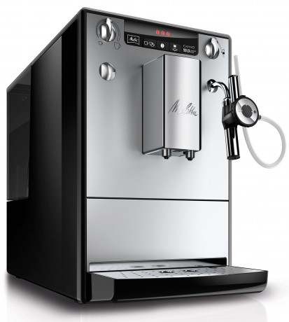 Melitta Melitta Kaffeevollautomat Solo  Perfect Milk E957-203, silber/schwarz, Cafe cremeEspresso per One Touch, Milchschheisse Milch per Drehregler  Полностью автоматическая кофемашина Melitta Solo Perfect Milk E957-203, серебристый/черный, кофе-крем-эсп