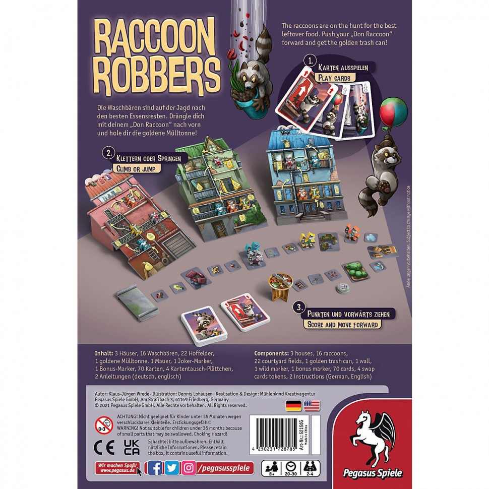 Купить Pegasus Kartenspiel Raccoon Robbers Карточная игра Еноты-разбойники  в интернет-магазине Diskontshop.eu Германия всего за 3 389 руб. в