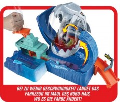 Mattel Hot Wheels Robo-Hai-Angriff Spielset mit Looping inkl. 1 Spielzeugauto mit Farbwechsel Игровой набор Hot Wheels Robo Shark Attack с петлей, включая 1 игрушечную машинку, меняющую цвет