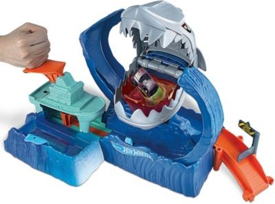 Mattel Hot Wheels Robo-Hai-Angriff Spielset mit Looping inkl. 1 Spielzeugauto mit Farbwechsel Игровой набор Hot Wheels Robo Shark Attack с петлей, включая 1 игрушечную машинку, меняющую цвет