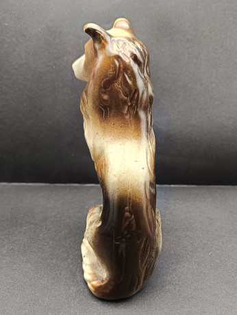 Статуэтка винтажная "Коричневый пес", фарфор, 18 х 11 см, Бразилия, 1970-80гг.