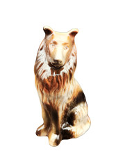 Статуэтка винтажная &quot;Коричневый пес&quot;, фарфор, 18 х 11 см, Бразилия, 1970-80гг.