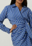 Tommy Hilfiger CO STRIPE SHORT WRAP Shirt dress blauw CO STRIPE SHORT WRAP Платье-рубашка синий и белый