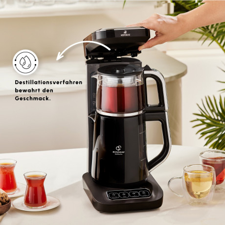 Karaca Karaca Wasser-/Teekocher Caysever Robotea Pro 4 in 1 sprechender automatischer Teekocher  Кофеварка для воды/чая Karaca Caysever Robotea Pro 4 в 1 говорящая автоматическая заварочная машина