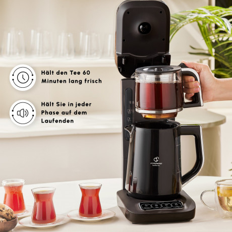 Karaca Karaca Wasser-/Teekocher Caysever Robotea Pro 4 in 1 sprechender automatischer Teekocher  Кофеварка для воды/чая Karaca Caysever Robotea Pro 4 в 1 говорящая автоматическая заварочная машина