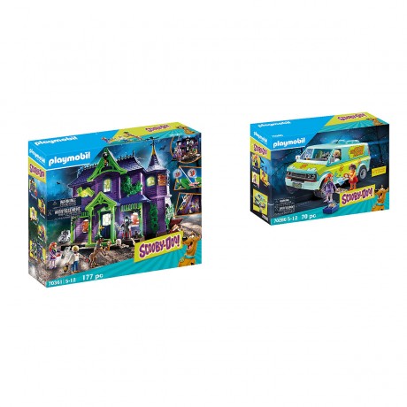 PLAYMOBIL 2er Set: 70361 SCOOBY-DOO! Abenteuer im Geisterhaus + 70286 SCOOBY-DOO! Mystery Machine Набор из 2 предметов: 70361 СКУБИ-ДУ! Приключения в доме с привидениями + 70286 СКУБИ-ДУ! Таинственная машина