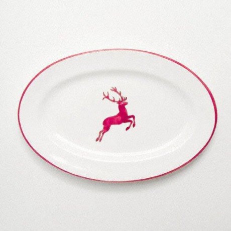 Gmundner Keramik Gmundner Keramik Bordeauxroter Hirsch Platte oval mit Fahne Gourmet 21x14x2,1 cm Gmundner керамическая бордовая тарелка из красного оленя овальная с флагом Gourmet 21x14x2,1 см