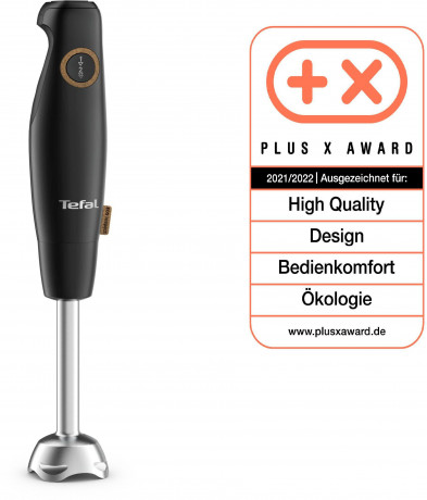 Tefal Tefal Stabmixer HB46E8 Eco Respect, 600 W, 4 Powelix-Klingen, Spritzschutz, ergonomischer Griff Ручной блендер Tefal HB46E8 Eco Respect, 600 Вт, 4 лезвия Powelix, защита от брызг, эргономичная ручка
