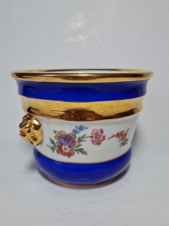 Чаша для бритья винтажная "Голова льва" с обильной позолотой 24 К, 12 x 16 см Германия, 1960-70гг.