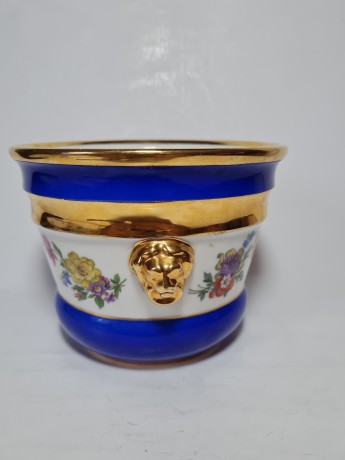 Чаша для бритья винтажная "Голова льва" с обильной позолотой 24 К, 12 x 16 см Германия, 1960-70гг.