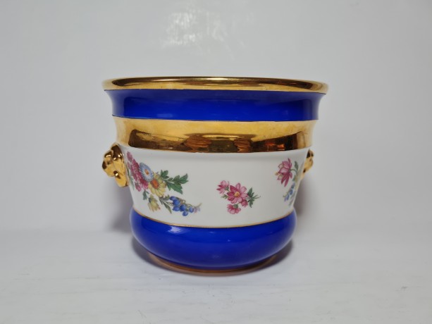 Чаша для бритья винтажная "Голова льва" с обильной позолотой 24 К, 12 x 16 см Германия, 1960-70гг.