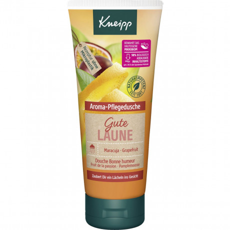 Kneipp Aroma-Pflegedusche Gute Laune, 200 ml, Kneipp ароматный гель для душа «Хорошее настроение» с маракуйей и грейпфрутом, 200 мл