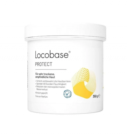 Locobase Protect 350g Увлажняющий крем для сухой и чувствительной кожи лица и тела, без запаха, 48 часов увлажнения, для всей семьи, 350 г